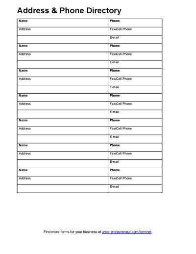 address book template address book template templates free phone book template printable