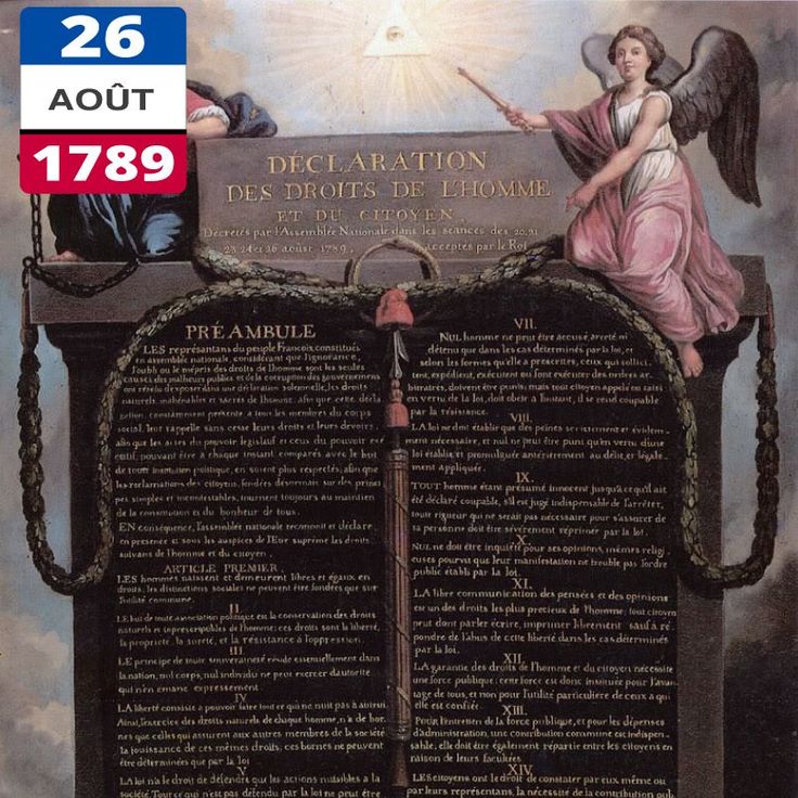 26 août 1789 Adoption de la Déclaration des droits de l ...