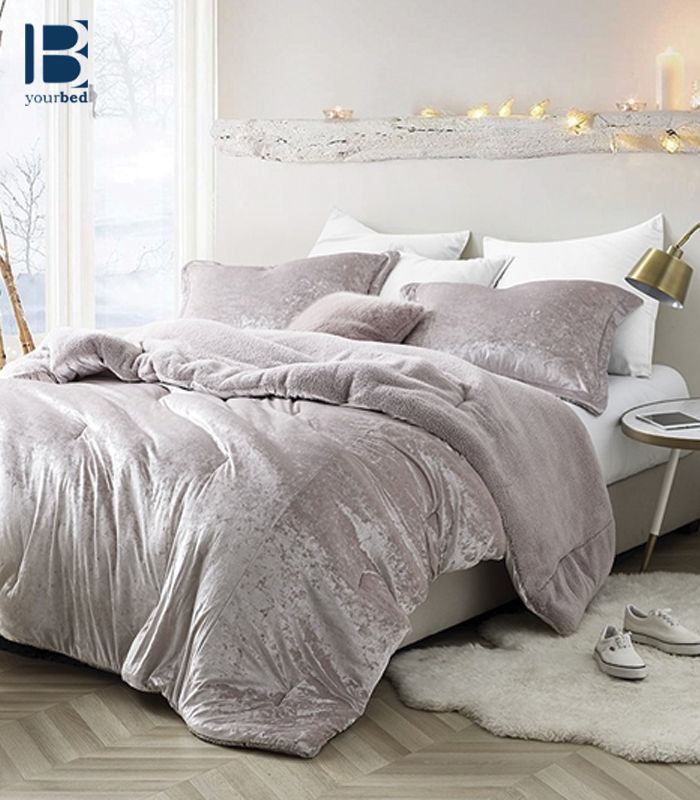 Best Coma Inducer Queen Oversize Comforter For Size Bed Stylish Champagne Pink Soft Bedding Velvet Crush Comfortable Bedroom Oversized King Oversized King Comforter, Images Of King Comforter On Queen Bed