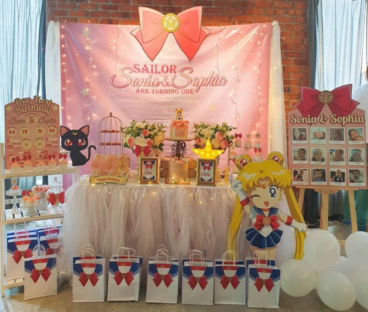 It S Sailor Moon Mommy Childhood Favourite Character Happy Birthday Sonia And Sophia Desserts De Party Ideas - Sailor Moon Decoration Ideas It S Sailor Moon Mommy Childhood Favourite Character Happy Birthday Sonia And Sophia Desserts De Party Ideas - Sailor Moon Decoration Ideas