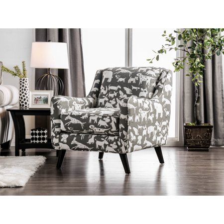 Furniture Of America Odella Gray Dog Print Accent Chair In 2019 Furniture Of America Odella Gray Dog Print Accent Chair White