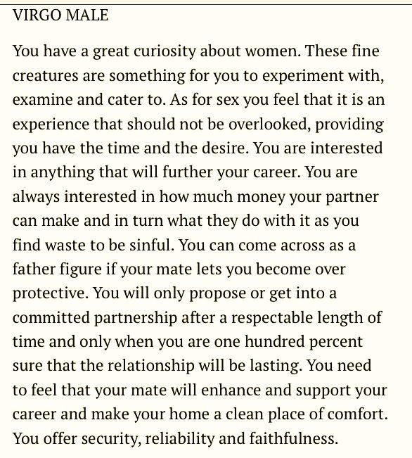 Understanding the virgo male