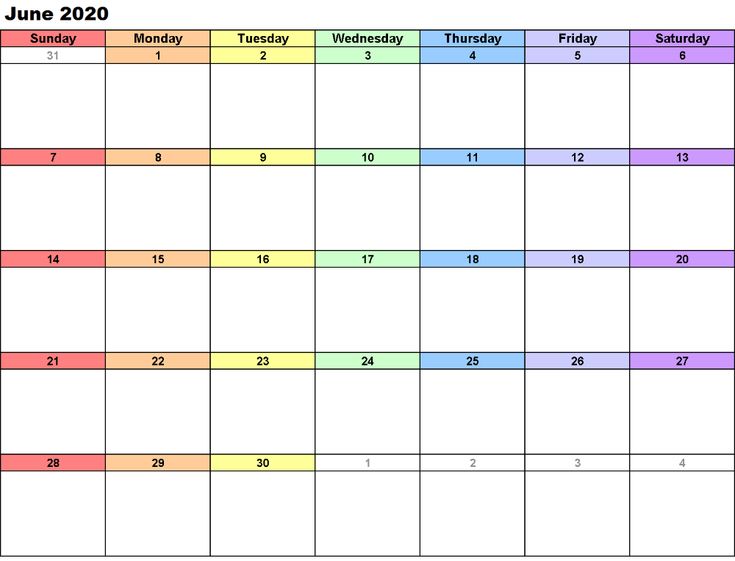 blank june 2020 calendar free printable calendar