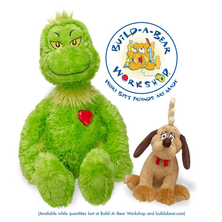grinch and max plush toys from build a bear workshop christmas giveaway