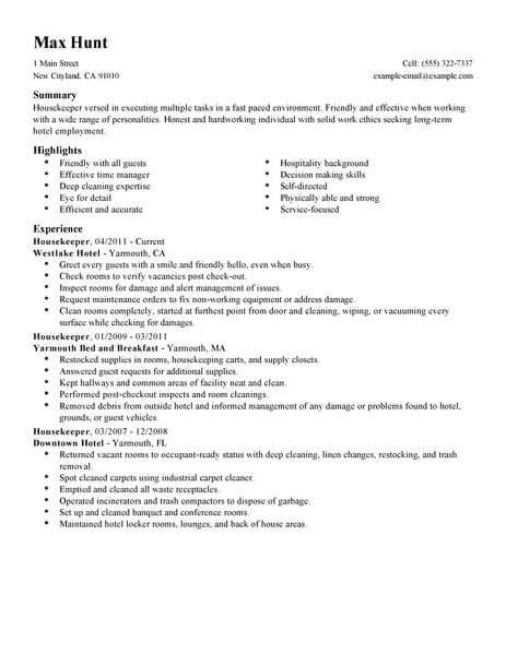 resume examples housekeeping examples housekeeping resume resume example housekeeping