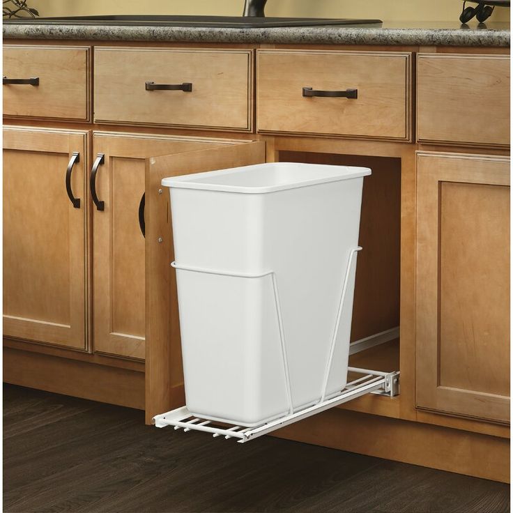 Rev-A-Shelf RV-9PB S Single 30-Quart Kitchen Cabinet Pullout Waste ...