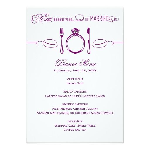 192 best wedding dinner menu images on Pinterest Wedding dinner - dinner party menu template 192 best wedding dinner menu images on Pinterest Wedding dinner - dinner party menu template