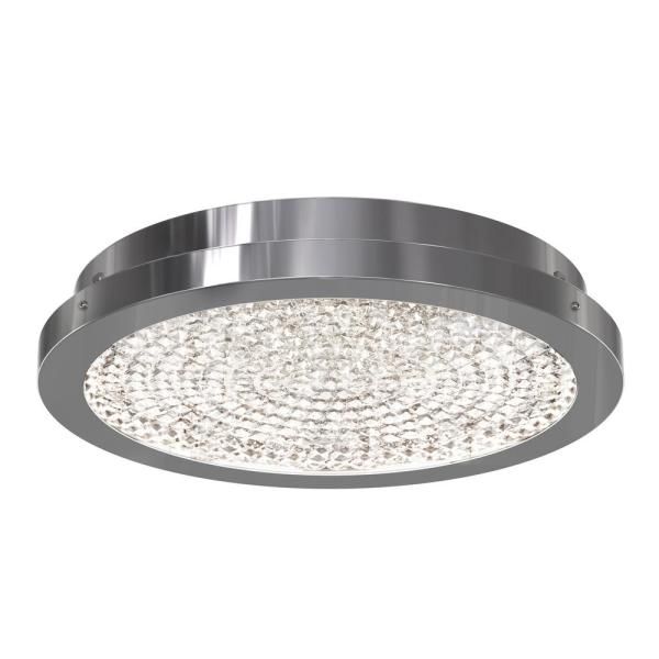 Artika Glam 13.5 in. 1 Light Chrome Integrated LED Flush Mount
