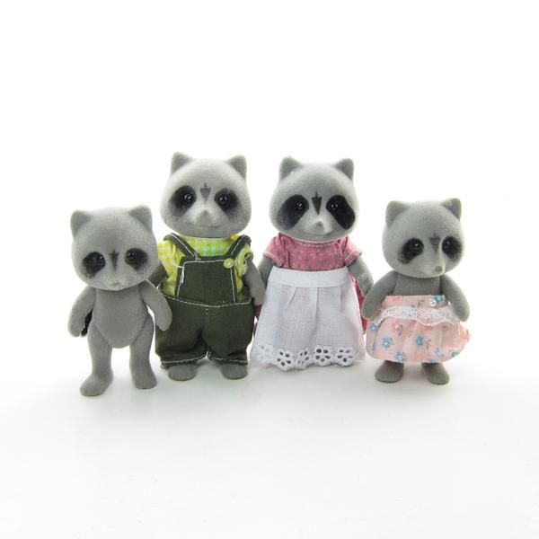 Sylvanian Families Japan Vintage Red Raccoon Family