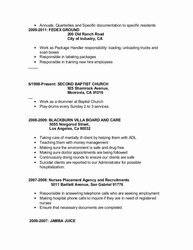 Fedex Package Handler Resume Lovely 12 13 Fedex Material Handler Resume Job Resume Samples Resume New Grad Nursing Resume