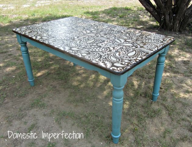 101 Best Dining Tables Chairs Chalk Paint Ideas Images On Awesome Paisley Stenciled Table Old Tablesdining Room Tableskitchen Tablespainted
