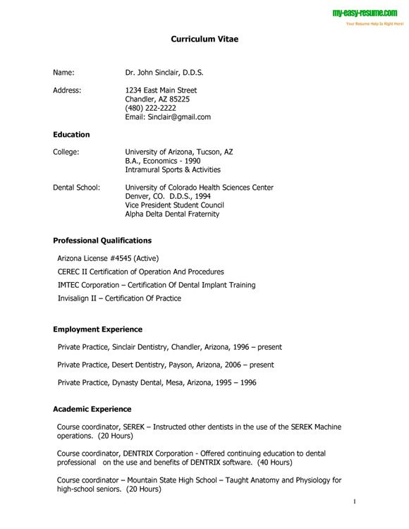 continuing education resumes