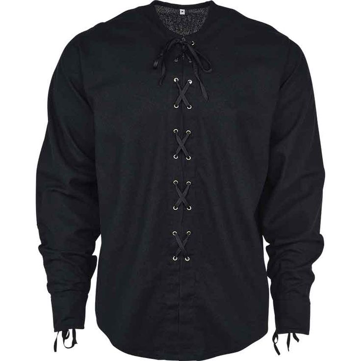 Black Linen Pirate or Renaissance Shirt for Adults Size XL 44-46 chest Black Linen Pirate or Renaissance Shirt for Adults Size XL 44-46 chest