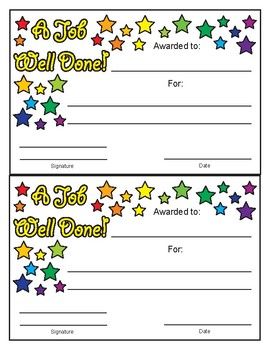 star student award printable