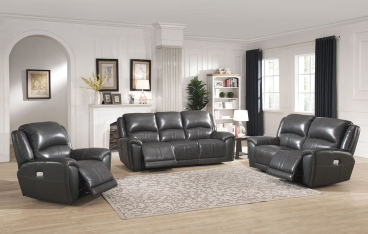 The Lacrosse 9650 Jackson Cadet Gray Features Power Recliners And Headrests Sits As Great It Looks Reclining Sofa Furniture Reclining Sofa, Lacrosse Leather Reclining Sofa