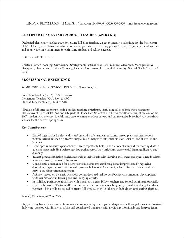 resume for college professor