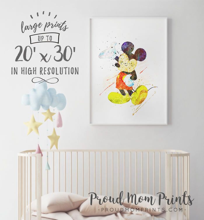 Mickey Mouse Nursery Room Prints Kids wall decor,