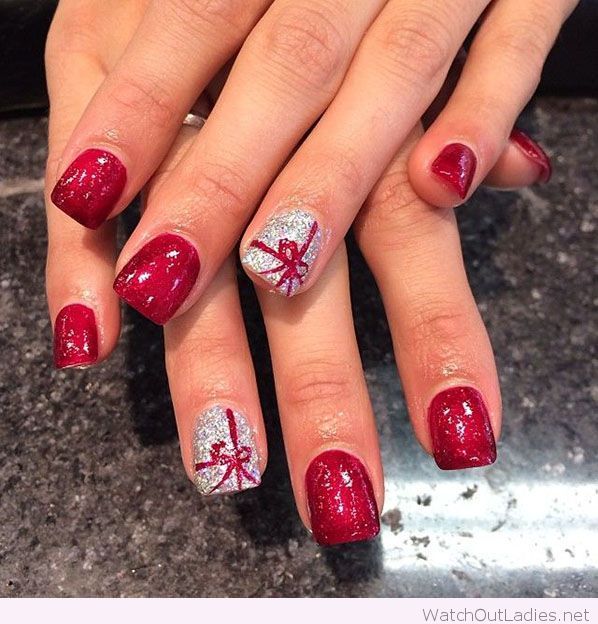 Red And Silver Glitter Christmas Nails Watchoutlas In 2018 Red And Silver Glitter Christmas Nails Watchoutlas In 2018 Pinterest Nail Art