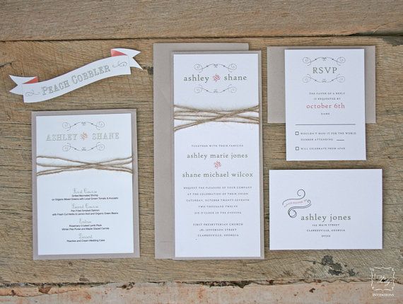 Rustic Twine Wedding Invitation Set Sample Rustic Twine Wedding Invitation Set Sample