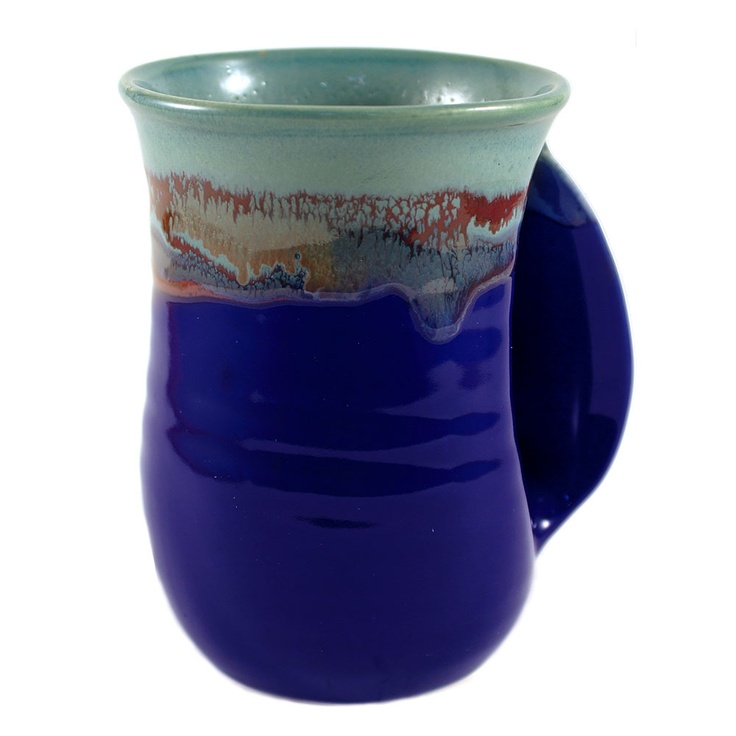 Right Handed Mystic Water Handwarmer Mug Clay In Motion Hand Warmers Mugs Warmer Right Handed Mystic Water Handwarmer, Hand Warmer Coffee Mug