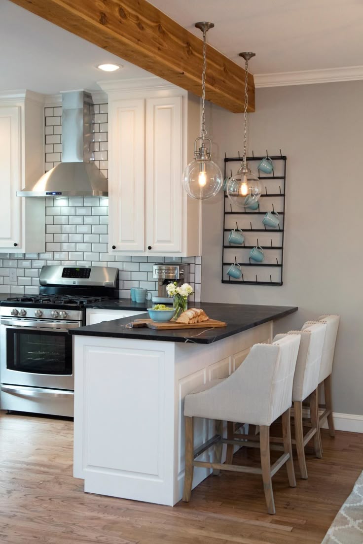 Uncategorized Peninsula Kitchen Designs best 25 kitchen peninsula ideas on pinterest bar fixer upper hosts chip and joanna gaines installed a natural wood support beam above the breakfast