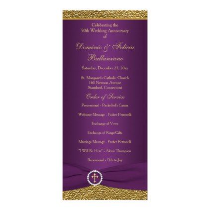 50th Wedding Anniversary Vow Renewal Program In 2018 Gold 50th Wedding Anniversary Vow Renewal Program Gold Gifts Customize Marriage Diy Unique Golden