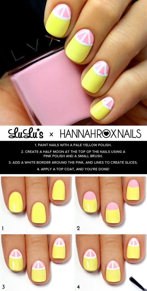 Grapefruit Nail Art Tutorial. Head over to Pampadour.com for more fun and cute n…
