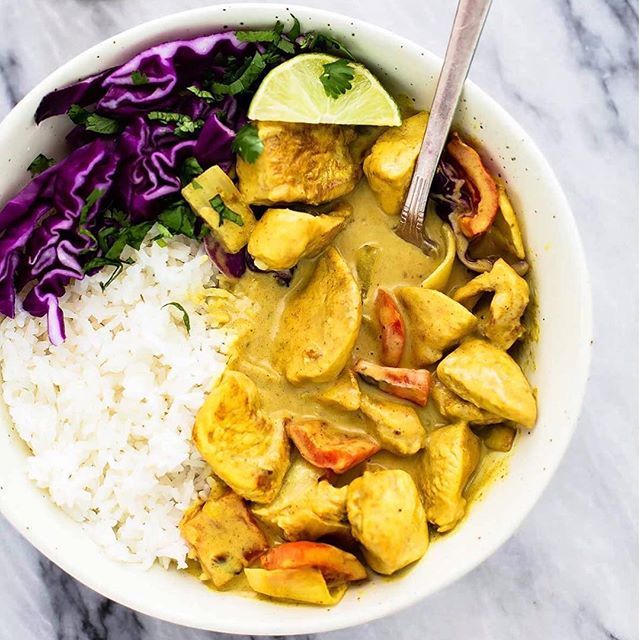 EASY COCONUT CURRY CHICKEN Made by cremedelacrumb1 . Follow her