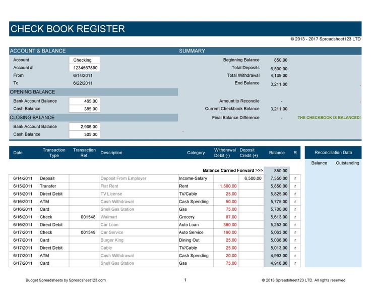 download check register