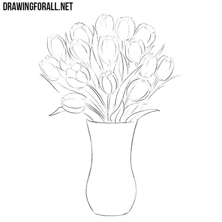How to Draw Flowers in a Vase | Nhật ký nghệ thuật, Mỹ thuật, Bình ...
