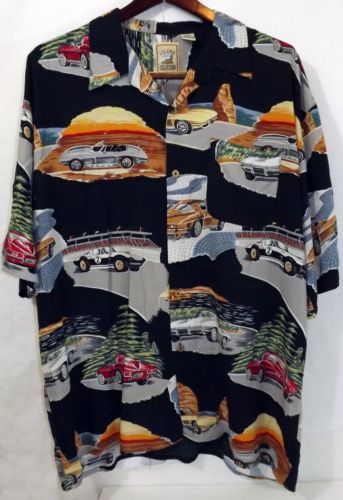 Ln Men S Island Collection L Black Rayon Clic Corvettes Ss Ln Men S Island Collection L Black Rayon Clic Corvettes Ss Hawaiian Shirt