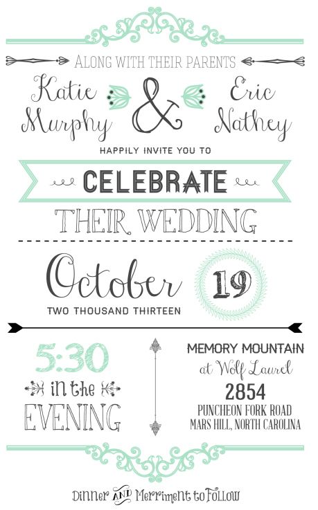FREE downloadable wedding invitation template! #freeinvitation #weddinginvitation {ahandcraftedwedding.com}