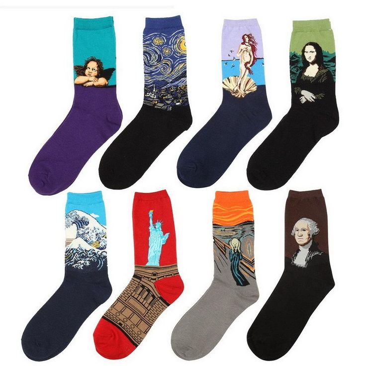 Fashion World Famous Painting Socks Fine Art Novelty Size Us 7-9.5 Men Women