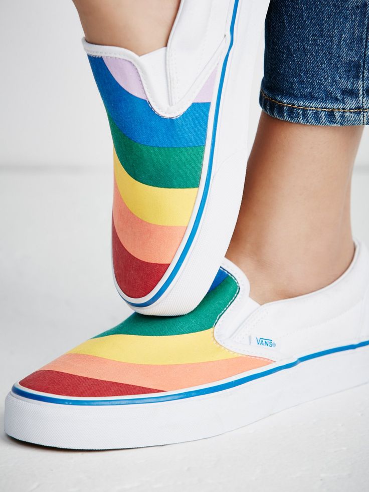 multicolor slip on sneakers