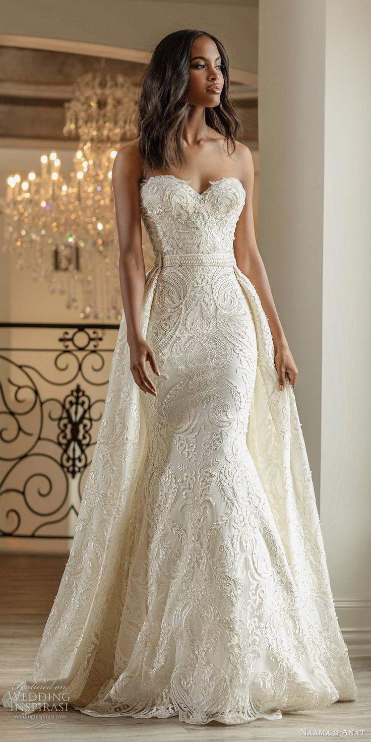 Naama Anat spring 2020 knottinghill bridal strapless sweetheart neckline fully embellished lace sheath glam wedding dre… Naama Anat spring 2020 knottinghill bridal strapless sweetheart neckline fully embellished lace sheath glam wedding dre…