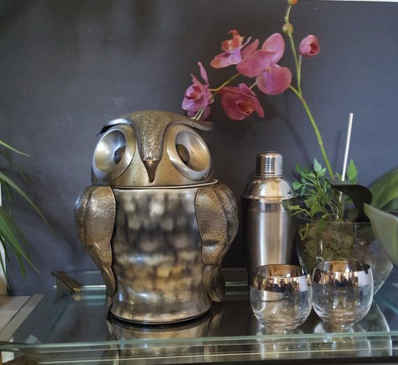 77 Best Mid Century Modern Bar Images On Pinterest Contemporary Vintage Ice Bucket Mid Century Owl Rare Old Tankardware Pewertone Cookie Jar Barware