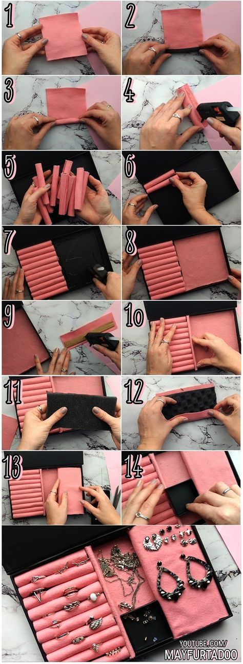 DIY-Schmuckschatulle unter Verwendung der alten Pappschachtel. #favocemesmo #tutorial #DIY