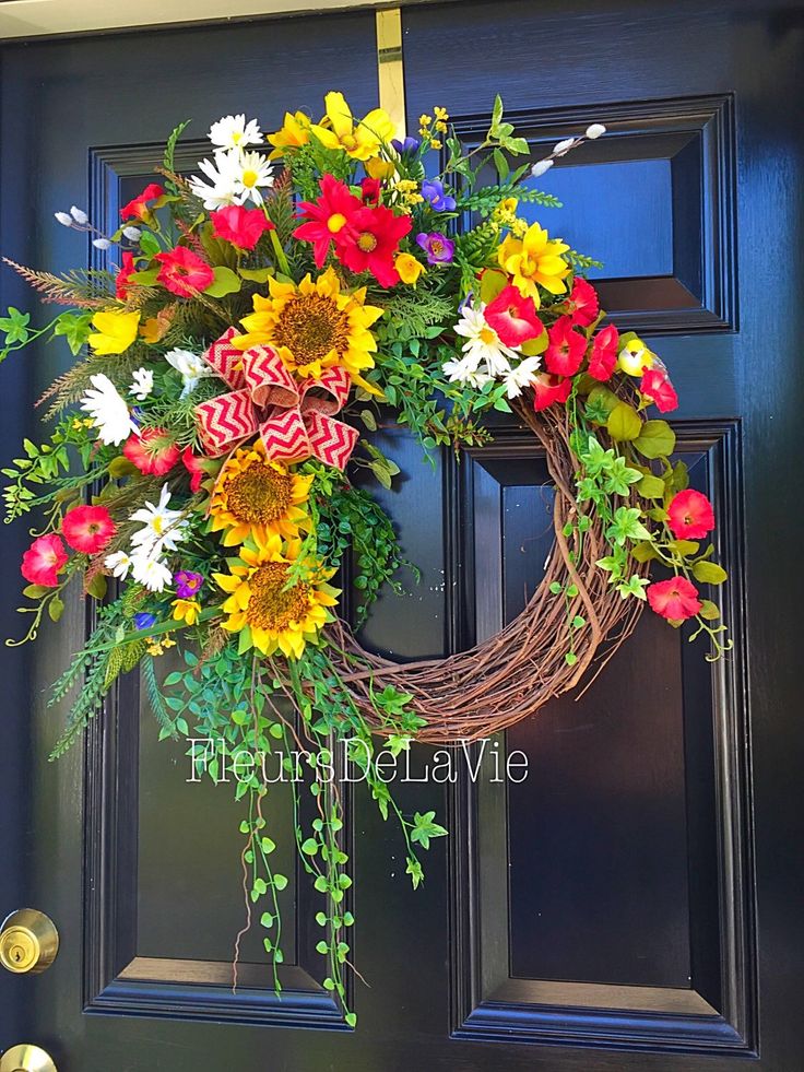 193 Best Wreath Images On Pinterest Door Wreaths Garlands And Summer Wreath For Front Door Grapevine