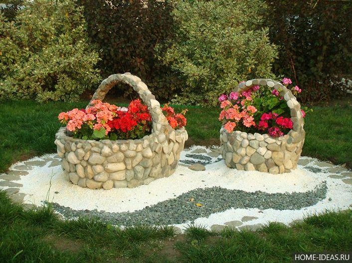 фото клумба из камня