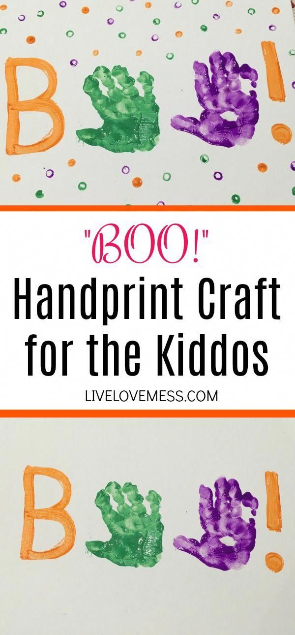 BOO! handprint craft for Halloween, activities for kids, activities for toddlers...