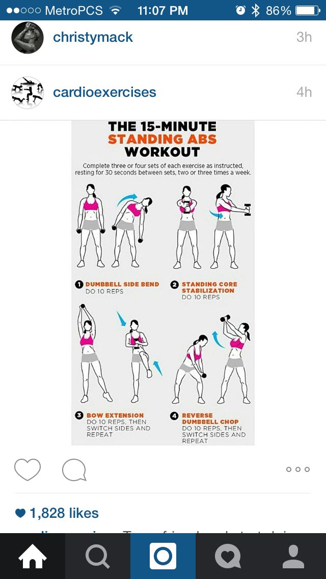 15 minutes standing workout for abs | Abs workout, Standing workout