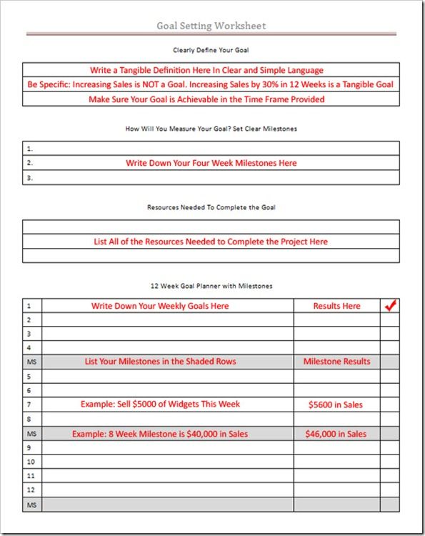 goal tracker template