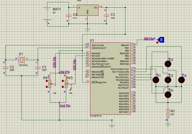 Simulation View Of Interfacing Joystick With Pic Micro
