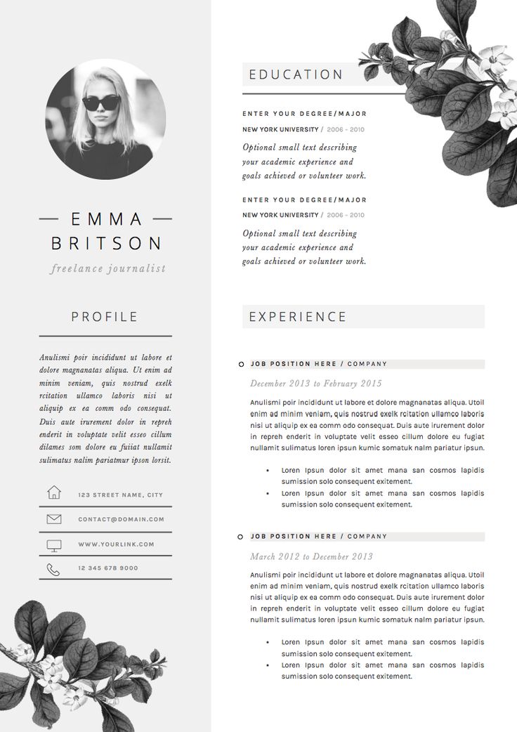 template of a resume