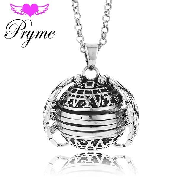 Expanding 4 Photo Pendant Memory Floating Locket Angel Wings Flash Box Necklace