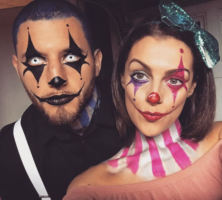 Clown-Make-up Clown-Kostüm Clownpaar. Zirkusverfassung. Spezialeffekte Make-up ...