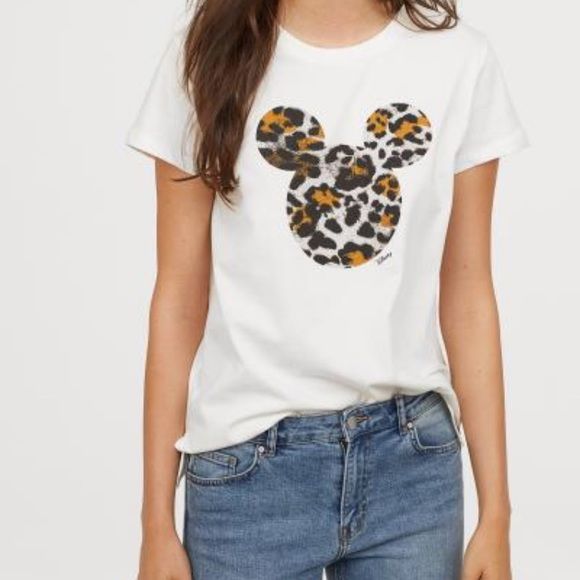 H M Disney Mickey Mouse Leopard Motif Logg Tee Logg Disney Mickey Mouse Women Shopping [ 580 x 580 Pixel ]