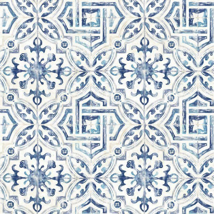 Nuwallpaper Florentine Tile Peel Stick Wallpaper Blue Nuwallpaper Tile Wallpaper Peel And Stick Wallpaper