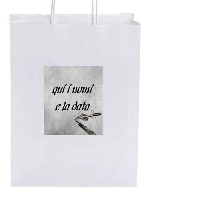 50 Wedding Bag personalizzate 001 CUORE cm18 bomboniere segnaposto OMAGGI