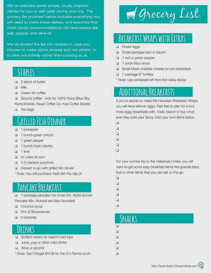 Great Ideas For A Maui Vacation in 2020 Maui vacation, Maui, Grocery list printable